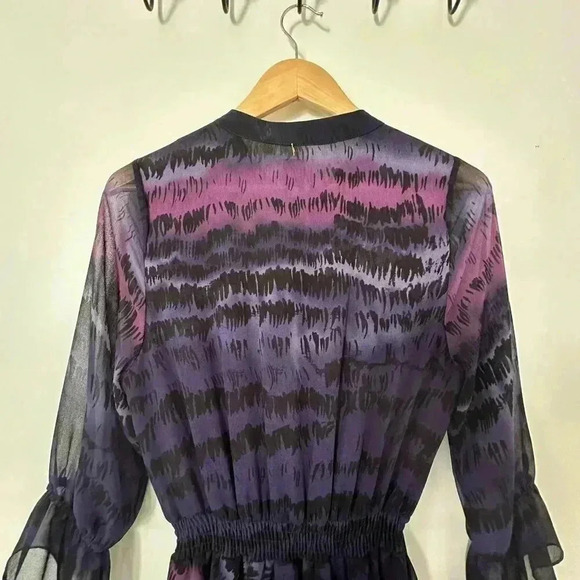 Revolve MISA Alanis  Maxi Dress Ruffled Boho Flowy Feminine Sheer Witchy Women M - Picture 14 of 15